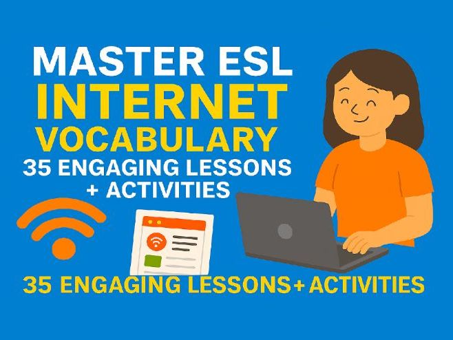 ESL Internet Lessons – 35-Page Elementary Course with Speaking & Vocabulary Activities