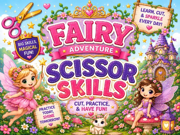 Fairy Scissor Skills Worksheets | Cutting Practice & Fine Motor Activities | Preschool–1st Grade