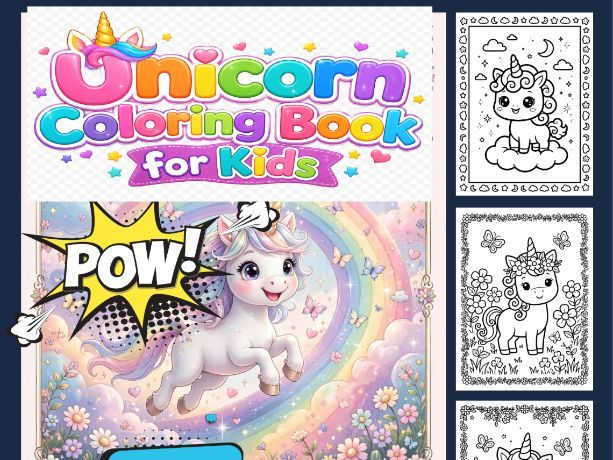 Autumn Unicorn Coloring Pages for Kids