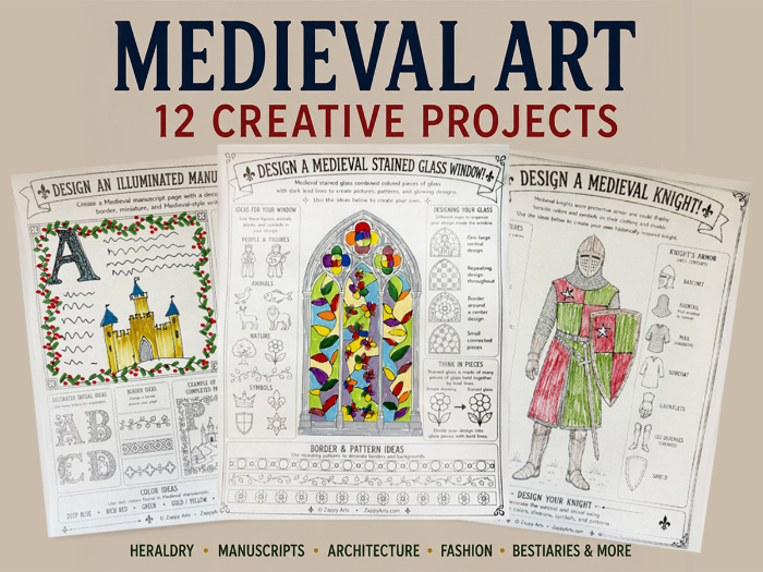 Medieval Art History – 12 Creative Art Projects and Worksheets