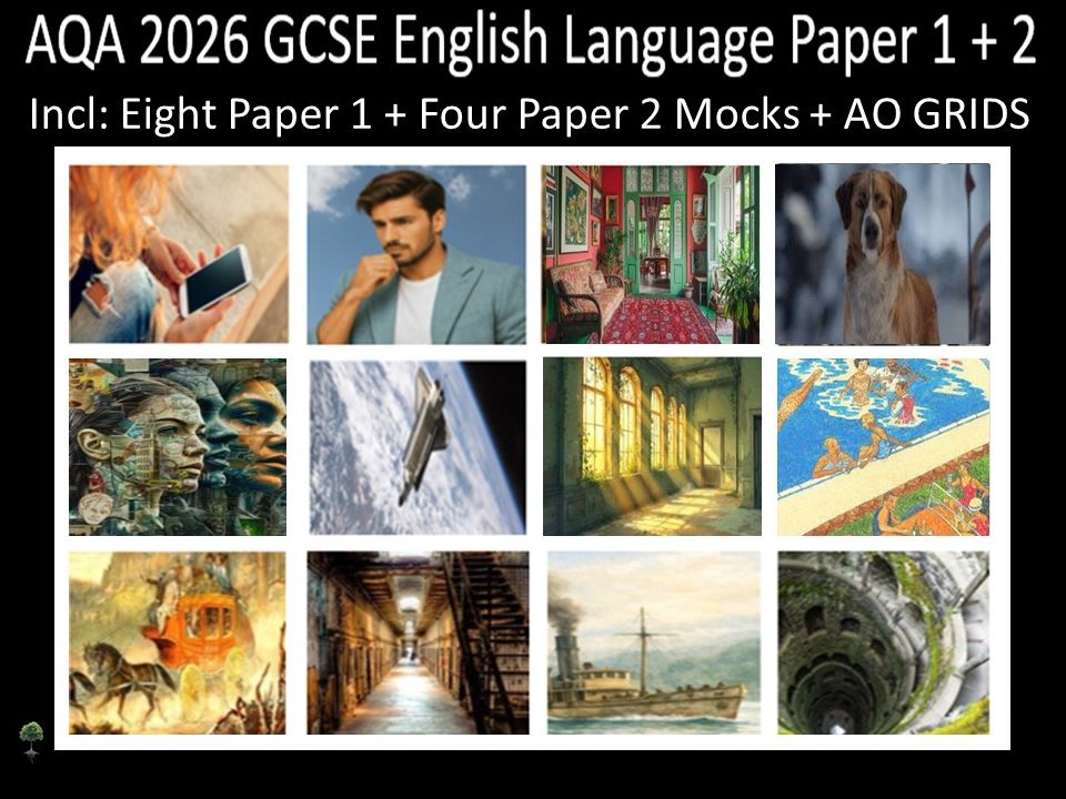Twelve AQA 2026 GCSE English Language Paper 1 & 2 Mocks | AO Grids