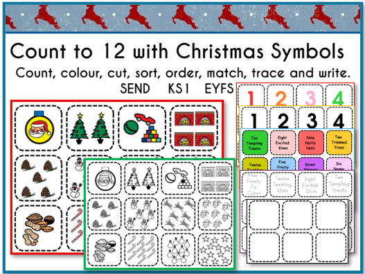 Count to 12 with Christmas Symbols