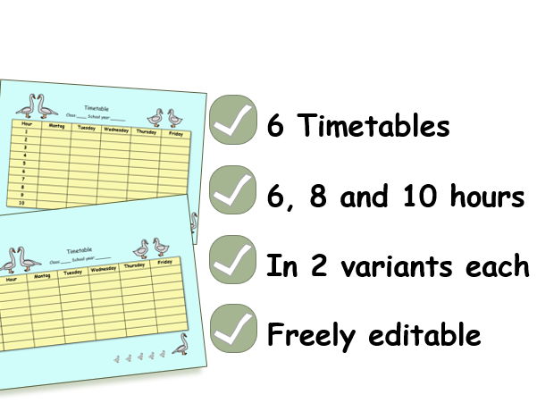 TIMETABLE: GOOSE EDITION - EDITABLE