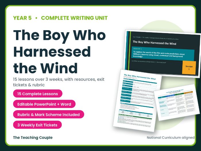 The Boy Who Harnessed the Wind | Year 5 English Unit | 15 Complete Lessons