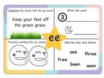Phonics worksheet- ee sound