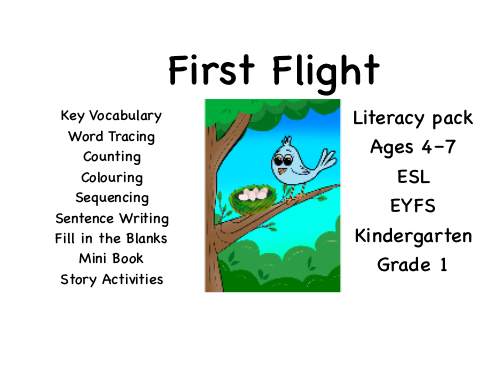 First Flight | EYFS, ESL & Kindergarten | Bird Life Cycle Story & Literacy Activities
