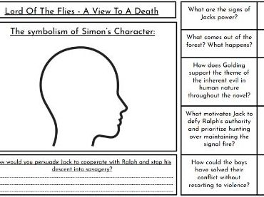 Lord of the Flies - A View To a Death Worksheet