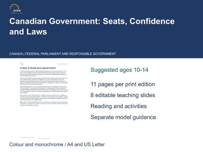 Canadian Government: Seats, Confidence and Laws