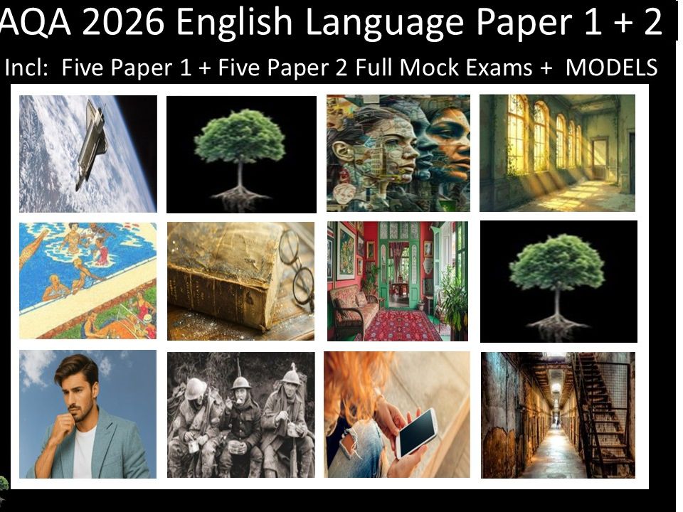 Ten AQA 2026 English Language Paper 1 + 2 Mocks | MODELS