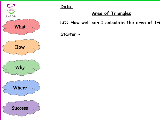 Primary - Area of a Triangle