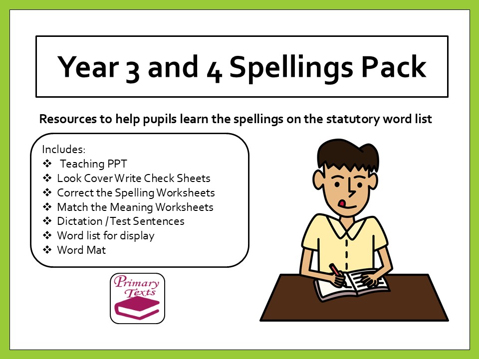 Year 3 and 4 Statutory Words Spelling Pack