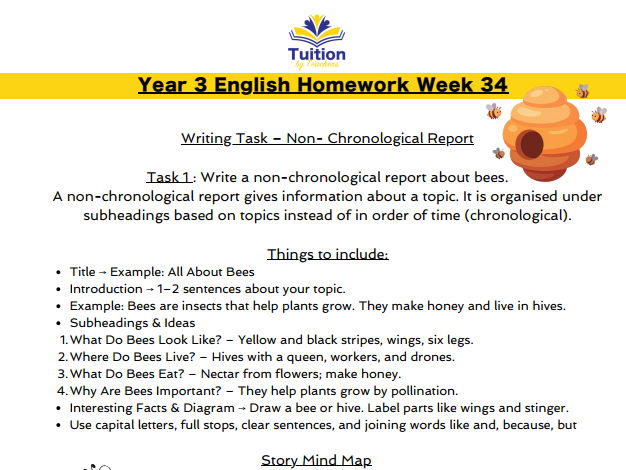 34. Year 3 Writing Task & Spelling