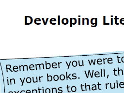 Developing Literacy - Annotating