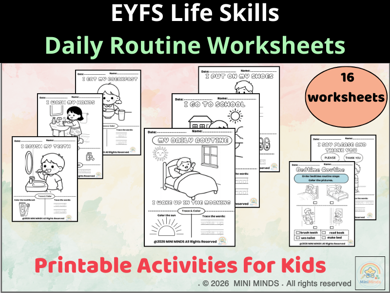 Daily Routine Life Skills Worksheets