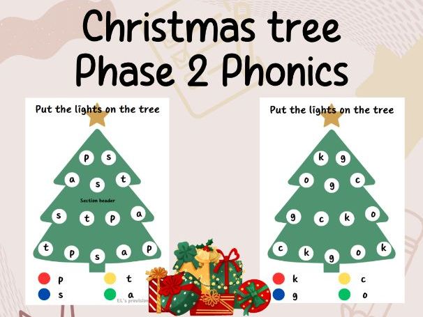 Phase 2 phonics- christmas tree provision