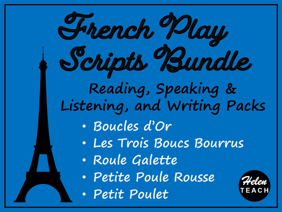 5 French Playscript Packs BUNDLE | Reading, Speaking & Listening, Writing