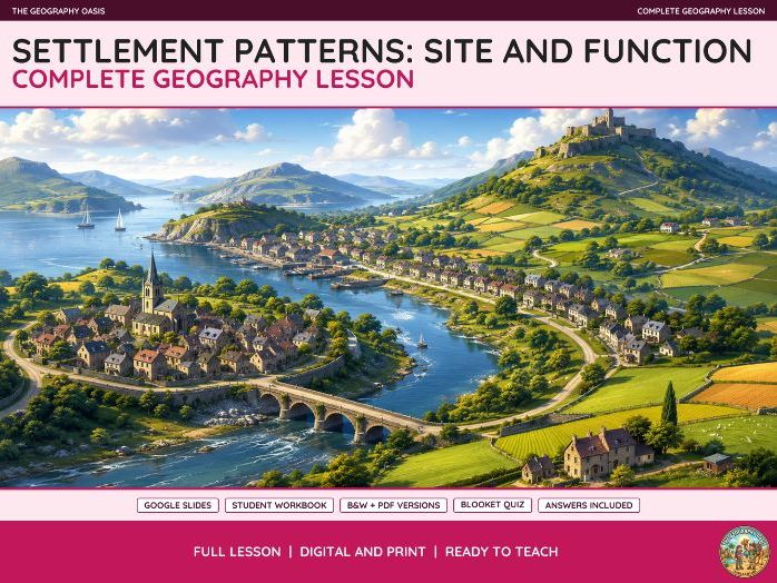 Settlement Patterns: Site and Function | Complete Geography Lesson | Slides & Workbook