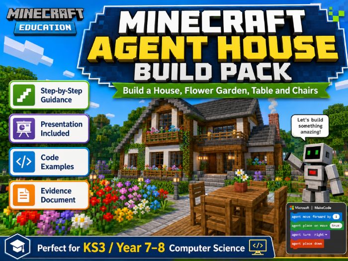 Minecraft Agent Advance Build Pack – Minecraft Education-KS3