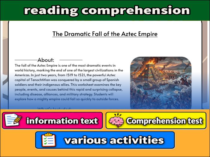 The Dramatic Fall of the Aztec Empire & Comprehension Test