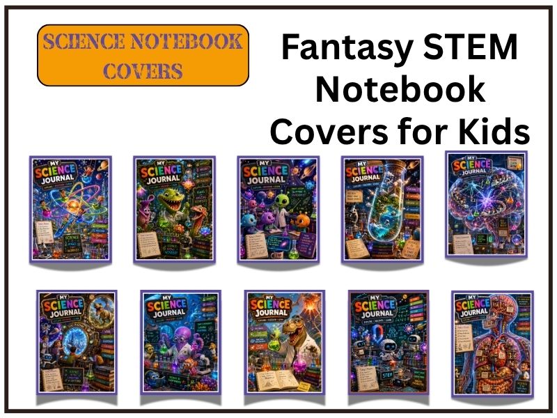 Science Notebook Covers, Fantasy STEM Journa, Classroom Science Journals