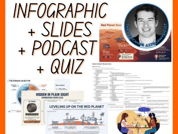 Mars Rovers | Infographic + Slides + Podcast + Quiz Space Science Set