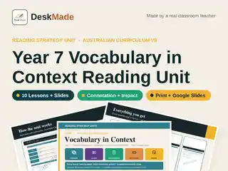 Year 7 Vocabulary in Context Reading Unit | Australian Curriculum V9