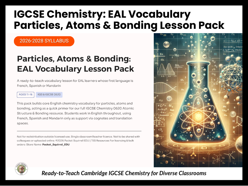 IGCSE Chemistry 0620 EAL Vocab Particles, Atoms & Bonding