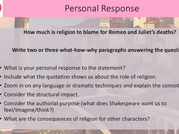 Religion in 'Romeo and Juliet' revision lesson