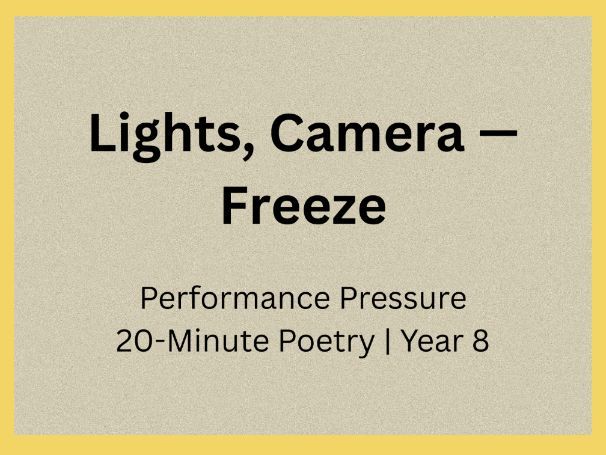 Poetry Starter: Imagery & Descriptive Writing | When the Lights Are Off | Quick Write | Year 8 (KS3)