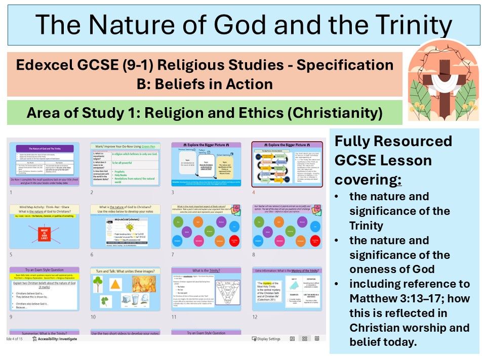 The Nature of God and the Trinity - Lesson 1 -Christian Beliefs - Edexcel GCSE Spec B RS