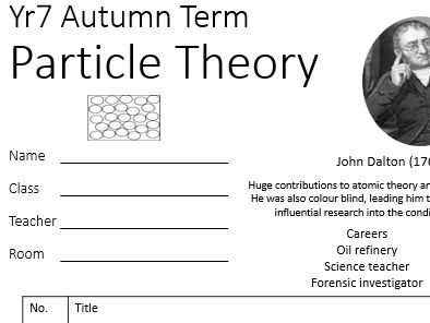 Particle Theory - 12 lessons and work booklet