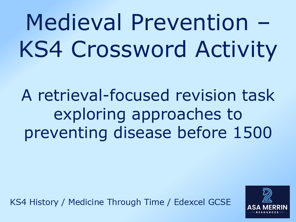 Medicine Through Time: Medieval Disease Prevention Crossword – GCSE History Revision