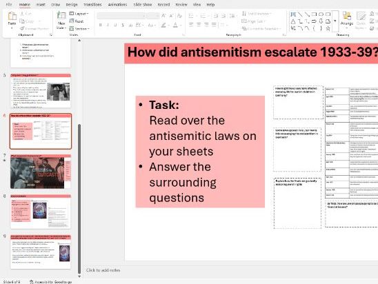 OCR B GCSE history living under Nazi rule lesson 12-antisemitic laws 1933-39