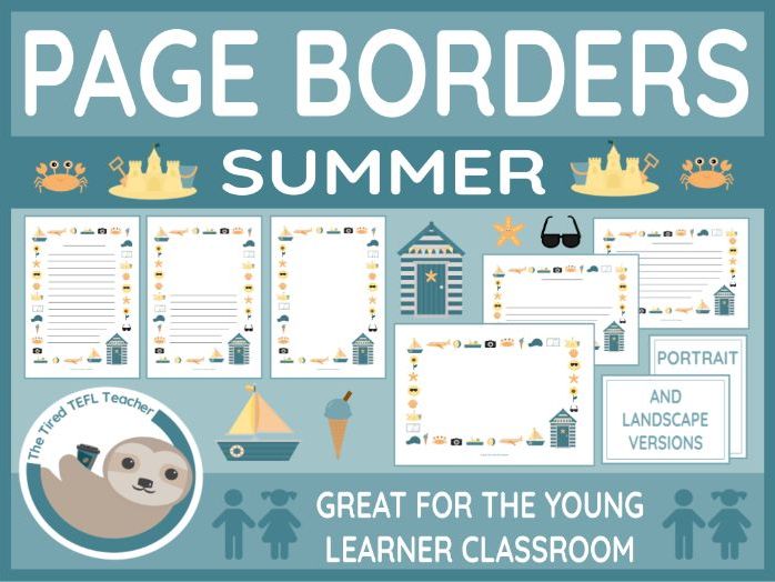 Summer-Themed Page Borders