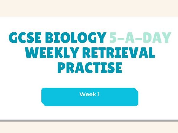 GCSE AQA Combined Science: Biology – 100-Day Retrieval Practice Quiz
