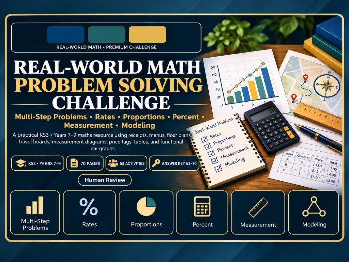 Real-World Maths Problem Solving | KS3 Word Problems | 70 Pages