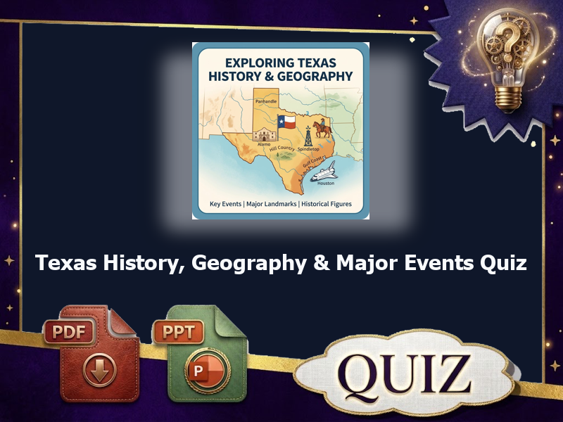 Texas History, Geography & Major Events Quiz : 57 QUIZ & answer