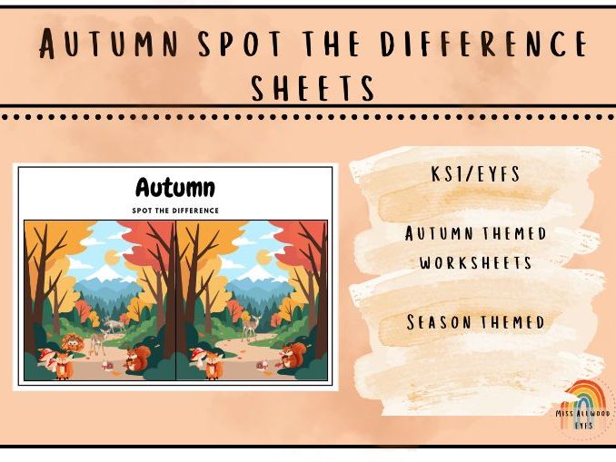 Autumn Spot the Difference | 4 Printable Activities | EYFS KS1