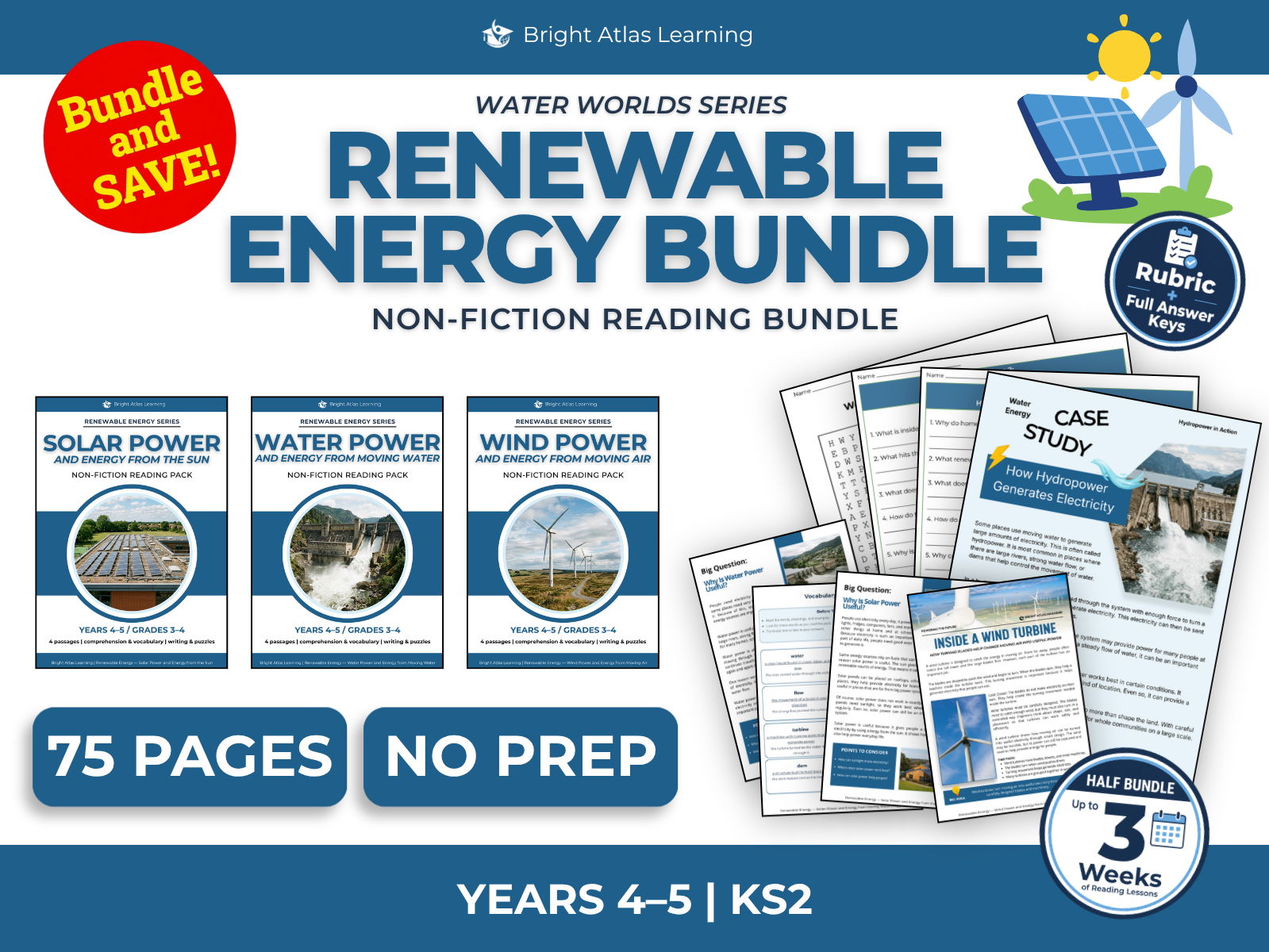 Renewable Energy Nonfiction Reading Comprehension Bundle | Years 4-5 KS2