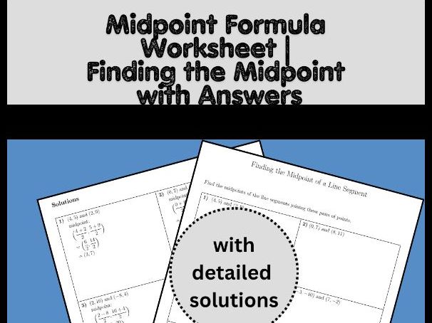 Midpoint Formula Worksheet | Finding the Midpoint with Answers