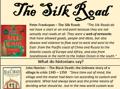 KS3 Silk Road knowledge organiser