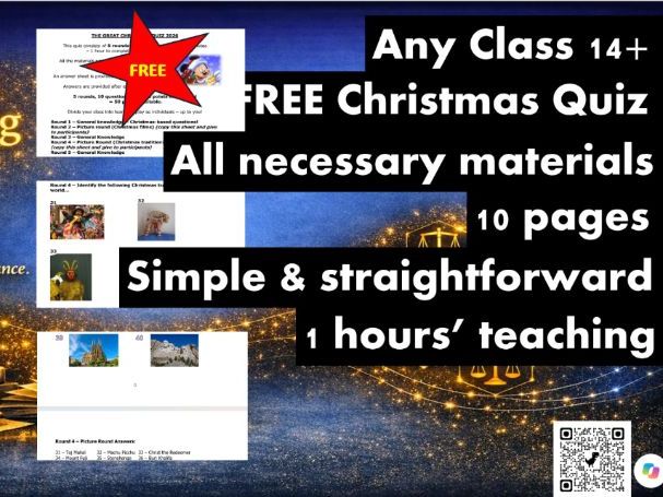 FREE - The Great Christmas Quiz 2026 - 50 questions - Simple, no other resources required
