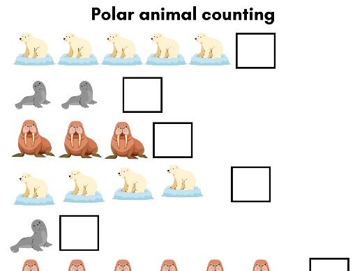 Polar Bear Counting Worksheet 1–10 – Early Maths Practice