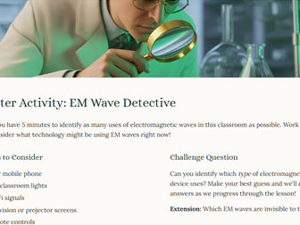 iGCSE Physics - 3.3  Electromagnetic Spectrum CORE