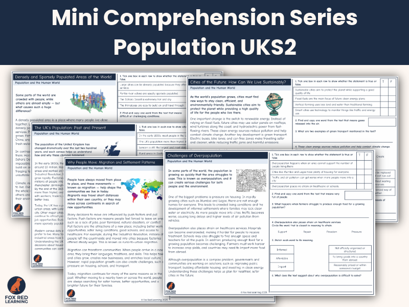 Mini Comprehension Series: Population and Human World Y5 Y6