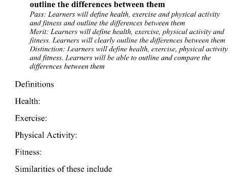 NCFE Level 1 - Sport, unit 4