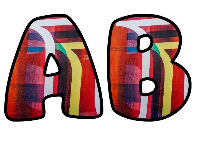 Abstract Painted Colours Classroom Display | Lettering Set | Upper & Lowercase, 0-9 and Signs