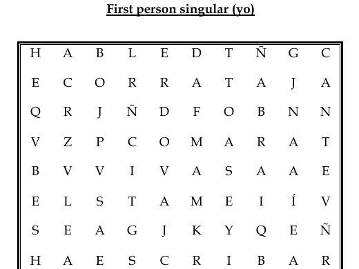 Spanish Word Search Present Subjunctive | Subjuntivo, Sopa de letras