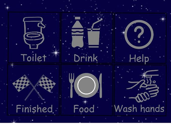 Space themed communication card
