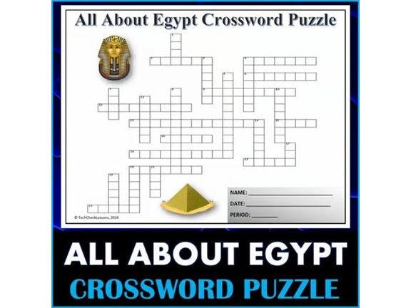 All About Egypt - Crossword Puzzle Activity Worksheet